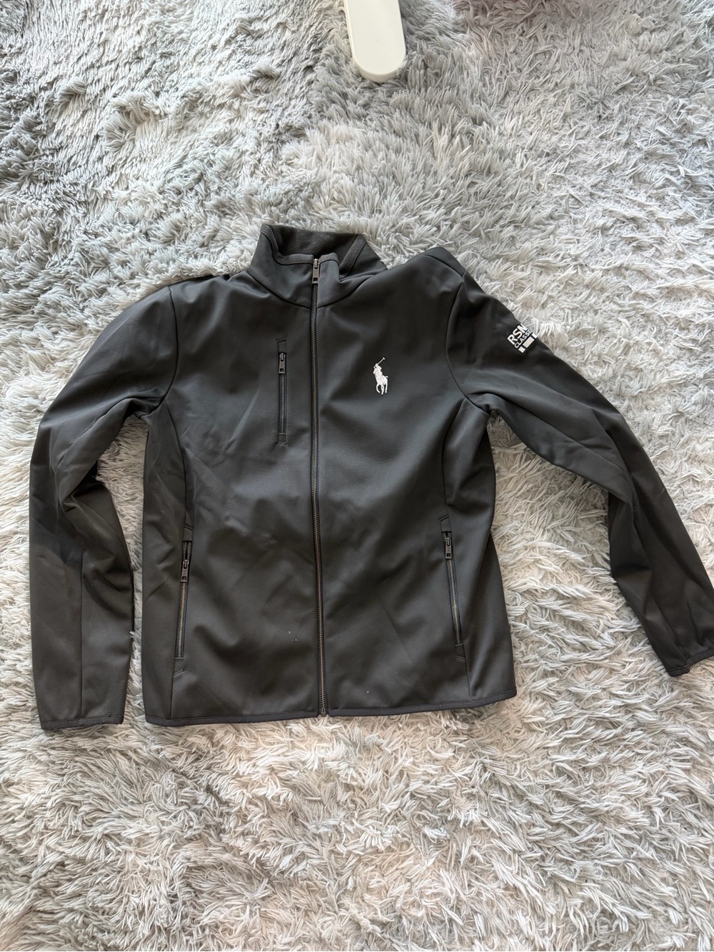 Ralph Lauren Polo Golf Navy Blue Fleece Jacket with Gold Logo